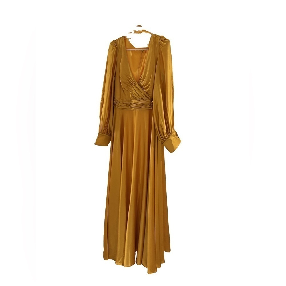 Mac Duggal Gown Mustard Gold Size 18